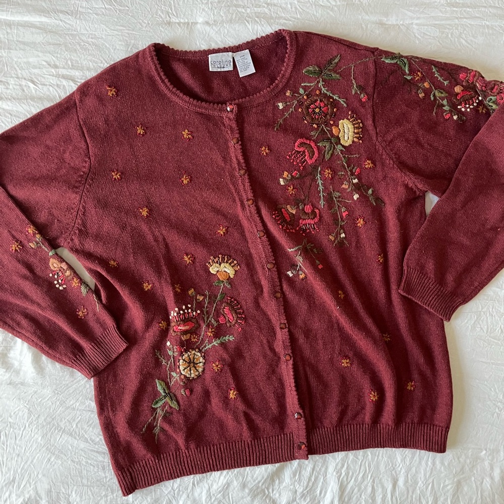 CAROLINA COLOURS EMBROIDERED CARDIGAN